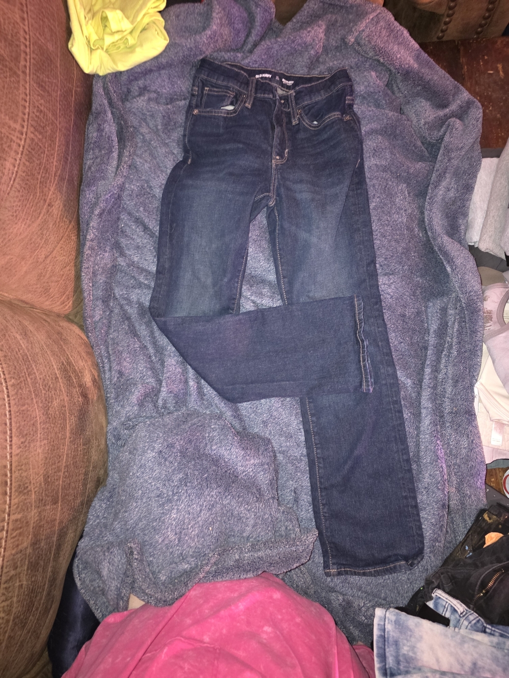 Old Navy Dark Blue Kids Jeans - Straight Leg Size 12 Slim